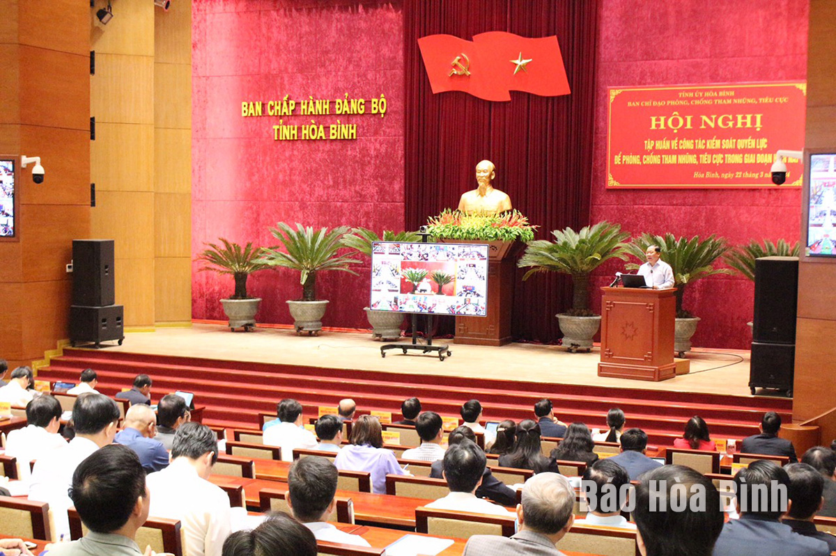 Đồng chí Nguyễn Phi Long, Ủy viên dự khuyết BCH T.Ư Đảng, Bí thư Tỉnh ủy phát biểu chỉ đạo tại hội nghị.